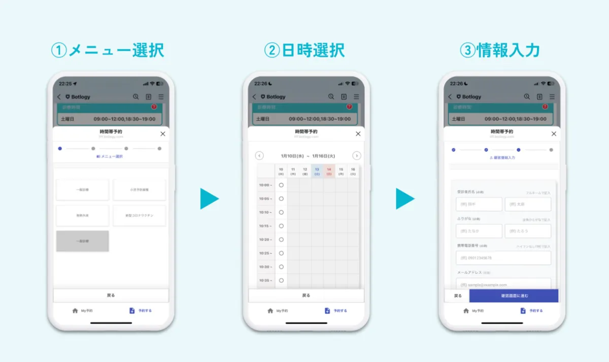 LINEから簡単に予約